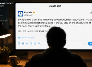 Litecoin X Account Tells Critics to ‘Stay on the Shallow End’ After 13-Block Reorg