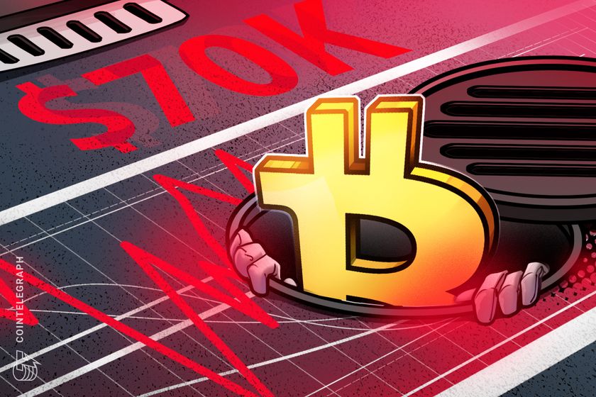 Bitcoin price falls under $70K as crypto markets liquidate $800M