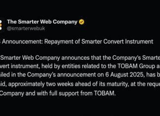 Bitcoin Treasury Firm Smarter Web Sells 177 BTC in Early Debt Repayment Move