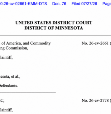 Minnesota Judge Blocks Prediction-Market Ban but Says Some Contracts Aren’t Swaps