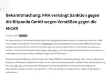 Austria Fines Bitpanda 70,000 Euros in First MiCA Crypto Penalty