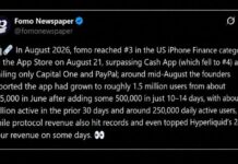 FOMO Cracks Top 5 US Finance Charts, Passes Kalshi and Cash App