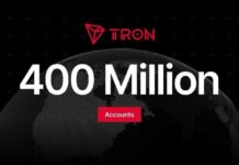 TRON Surpasses 400 Million Accounts as Total Transfer Volume Nears $30 Trillion