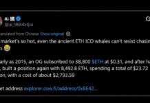 ICO Era Whale Buys ETH at $2,794 as Ethereum Price Now Sits At $2,720