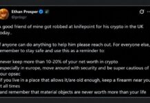 Robbers Tied up a UK Crypto Trader at Knifepoint and Took $800K